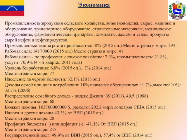 Промышленность:продукция сельского хозяйства, животноводства, сырье, машины и оборудование, транспортное оборудование,