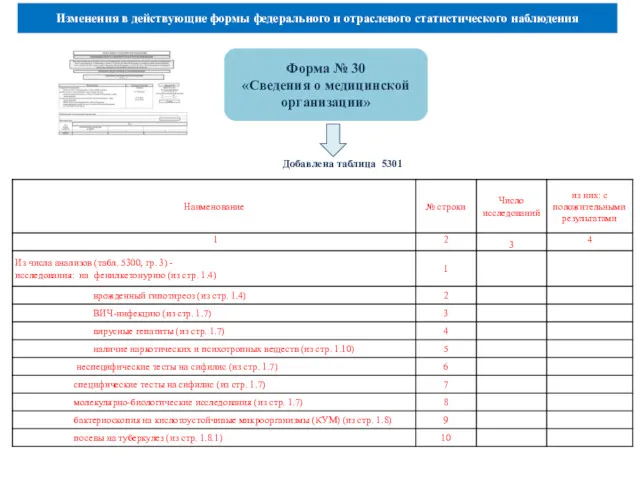 Изменения в действующие формы федерального и отраслевого статистического наблюдения Форма