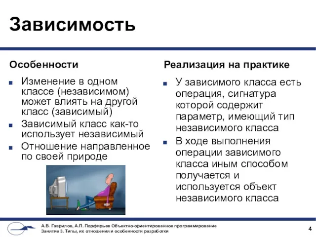 Особенности Изменение в одном классе (независимом) может влиять на другой