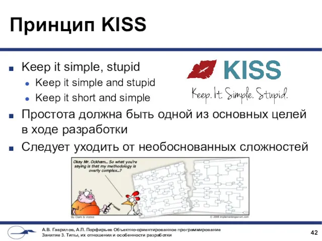 Принцип KISS Keep it simple, stupid Keep it simple and stupid Keep it