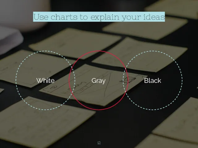 Use charts to explain your ideas Gray White Black