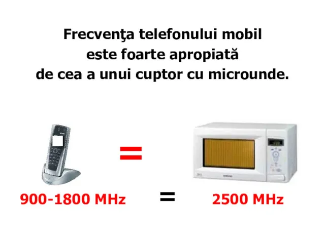 = 900-1800 MHz = 2500 MHz Frecvenţa telefonului mobil este