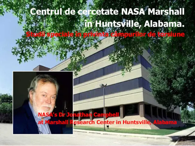 Centrul de cercetate NASA Marshall în Huntsville, Alabama. Studii speciale