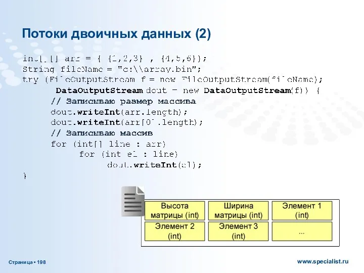 Потоки двоичных данных (2)