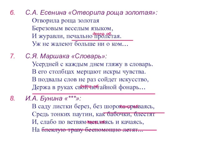 С.А. Есенина «Отворила роща золотая»: Отворила роща золотая Березовым веселым