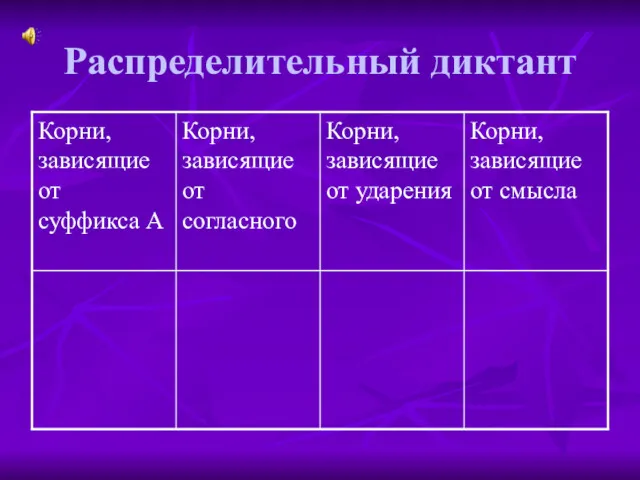 Распределительный диктант