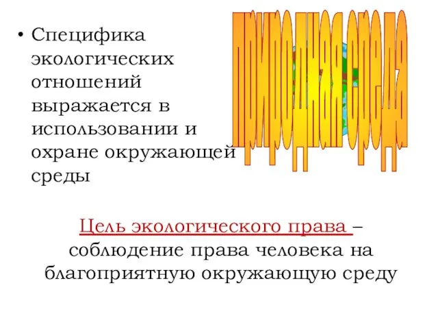 Цель экологического права – соблюдение права человека на благоприятную окружающую