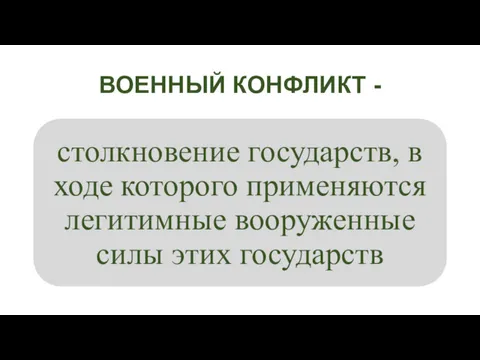 ВОЕННЫЙ КОНФЛИКТ -