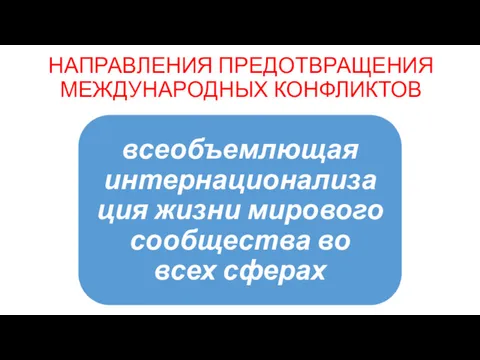 НАПРАВЛЕНИЯ ПРЕДОТВРАЩЕНИЯ МЕЖДУНАРОДНЫХ КОНФЛИКТОВ