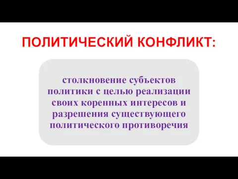 ПОЛИТИЧЕСКИЙ КОНФЛИКТ: