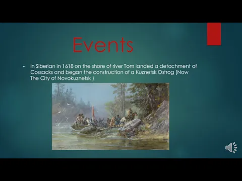 Events In Siberian in 1618 on the shore of river