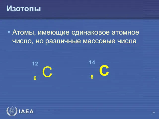 Изотопы Атомы, имеющие одинаковое атомное число, но различные массовые числа