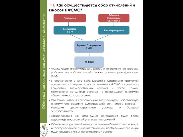 Обязательное социальное медицинское страхование 11. Как осуществляется сбор отчислений и