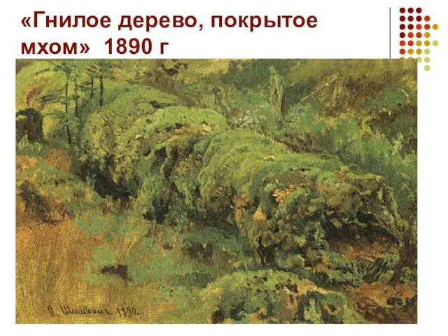 «Гнилое дерево, покрытое мхом» 1890 г