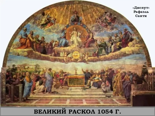 ВЕЛИКИЙ РАСКОЛ 1054 Г. «Диспут» Рафаэль Санти