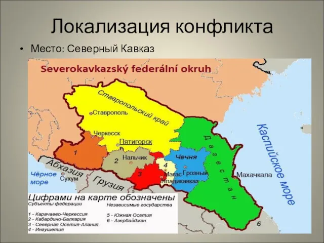 Локализация конфликта Место: Северный Кавказ