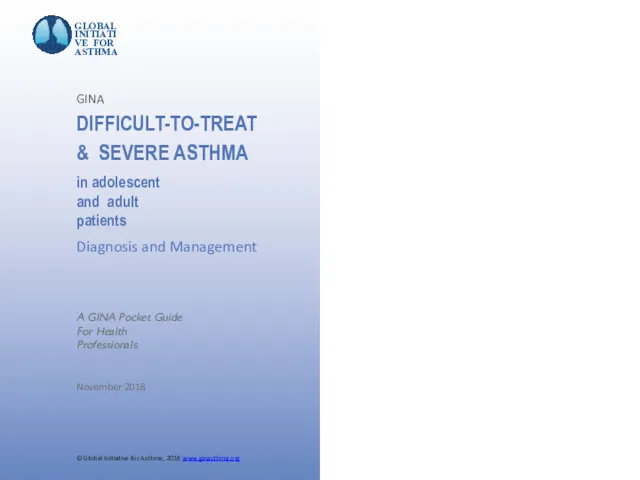 © Global Initiative for Asthma, 2018 www.ginasthma.org GLOBAL INITIATIVE FOR ASTHMA A GINA