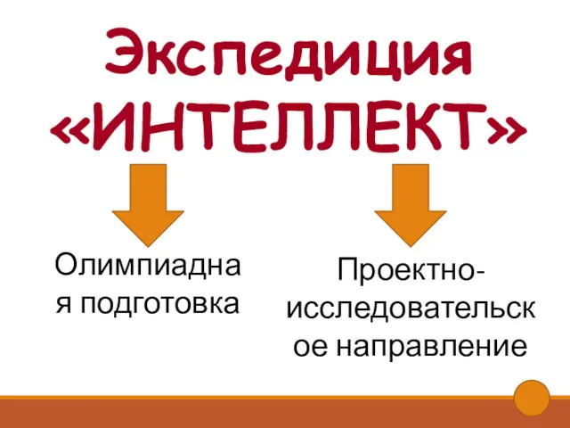 Экспедиция «ИНТЕЛЛЕКТ» Олимпиадная подготовка Проектно-исследовательское направление