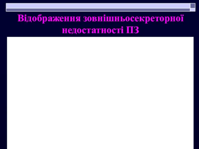 Відображення зовнішньосекреторної недостатності ПЗ