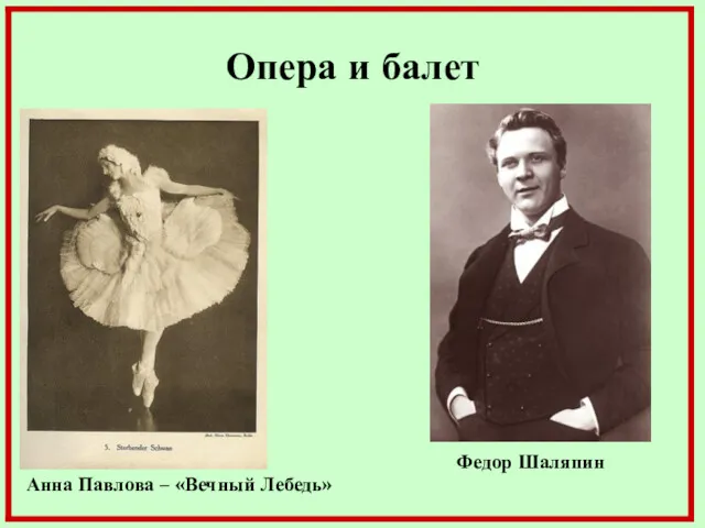 Опера и балет Анна Павлова – «Вечный Лебедь» Федор Шаляпин