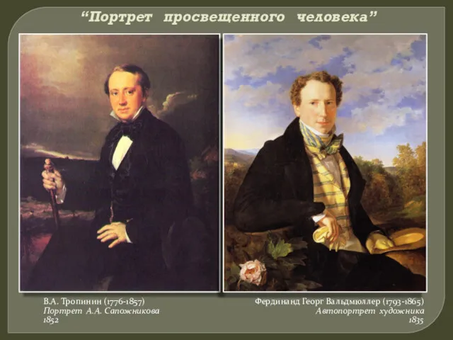 “Портрет просвещенного человека” В.А. Тропинин (1776-1857) Портрет А.А. Сапожникова 1852