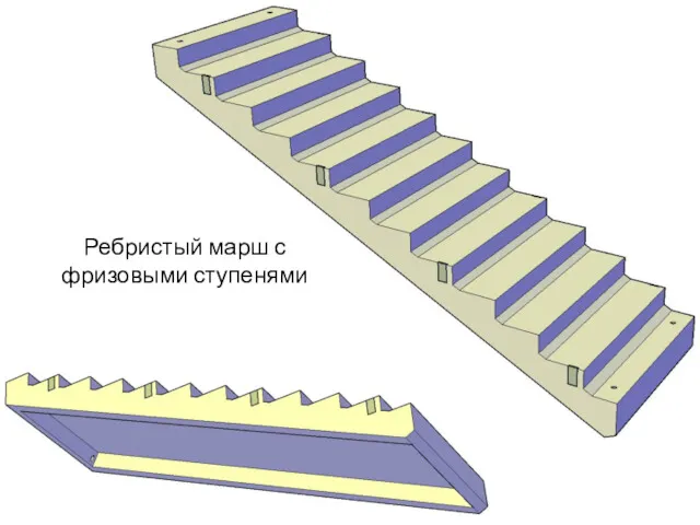 Ребристый марш с фризовыми ступенями