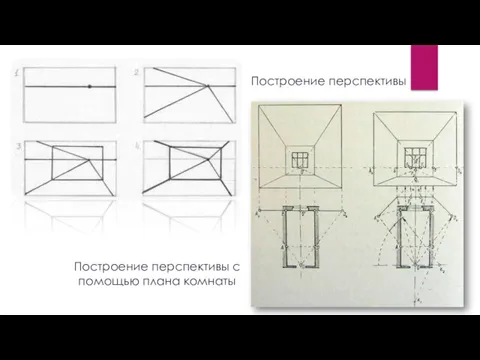 Построение перспективы с помощью плана комнаты Построение перспективы