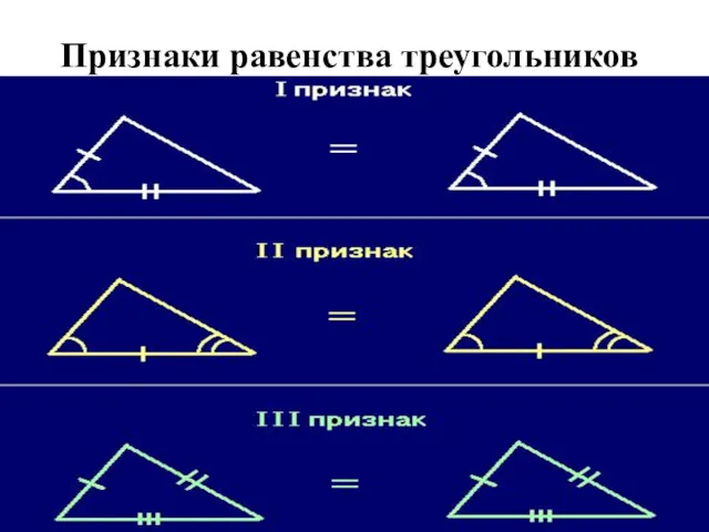 Признаки равенства треугольников