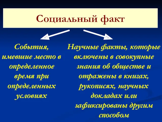 Что такое социальный факт и какие его виды можно выделить?