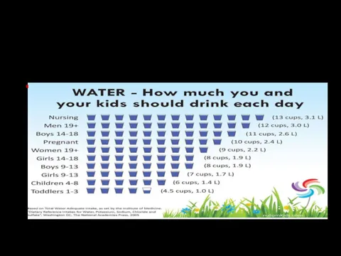 Как понять сколько и каких продуктов должен съедать Ваш ребенок? Вода принимает участие