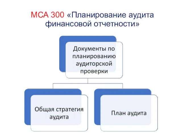 МСА 300 «Планирование аудита финансовой отчетности»