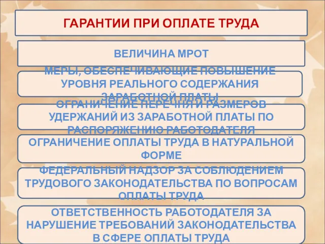 ГАРАНТИИ ПРИ ОПЛАТЕ ТРУДА ВЕЛИЧИНА МРОТ МЕРЫ, ОБЕСПЕЧИВАЮЩИЕ ПОВЫШЕНИЕ УРОВНЯ