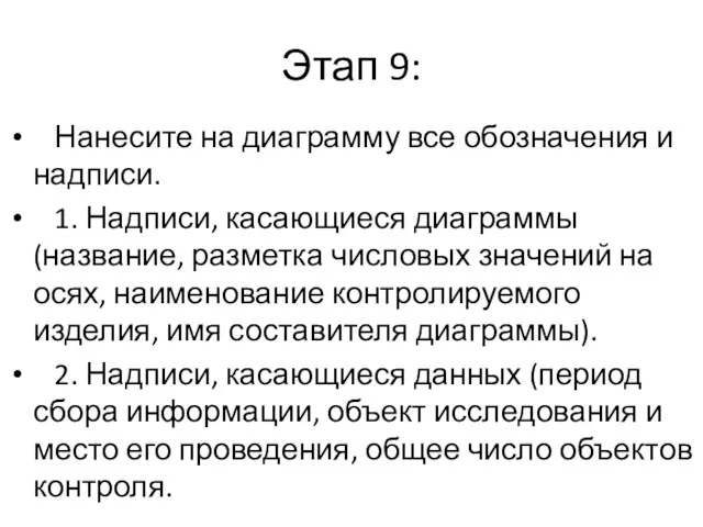 Этап 9: Нанесите на диаграмму все обозначения и надписи. 1.