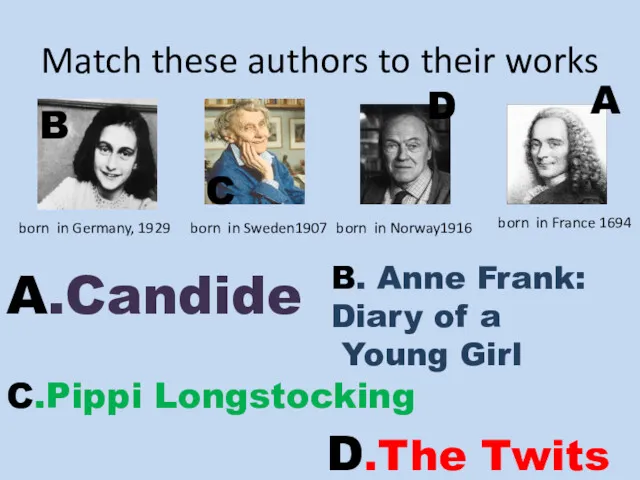 Match these authors to their works born in Germany, 1929