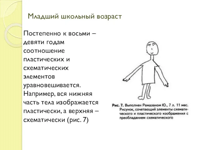 Младший школьный возраст Постепенно к восьми – девяти годам соотношение