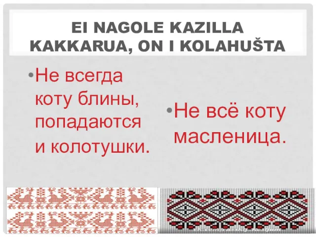 EI NAGOLE KAZILLA KAKKARUA, ON I KOLAHUŠTA Не всегда коту