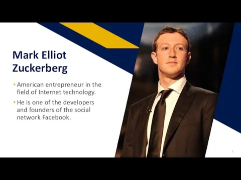 Mark Elliot Zuckerberg American entrepreneur in the field of Internet
