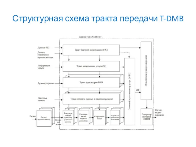 Структурная схема тракта передачи T-DMB