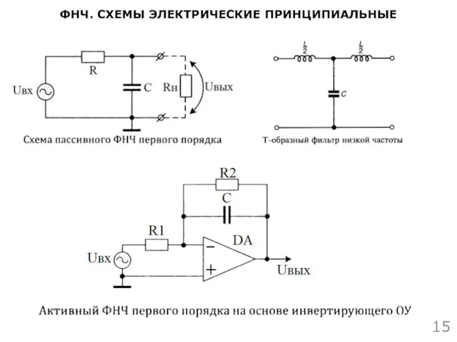 ФНЧ. СХЕМЫ ЭЛЕКТРИЧЕСКИЕ ПРИНЦИПИАЛЬНЫЕ