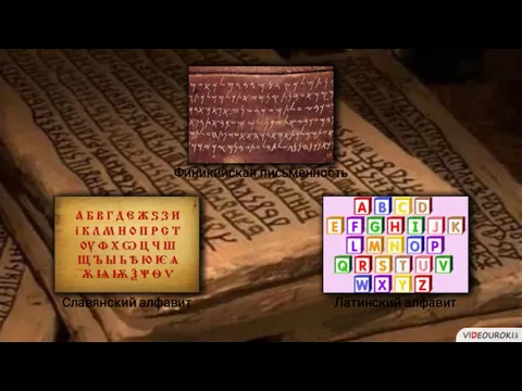Латинский алфавит Славянский алфавит Финикийская письменность