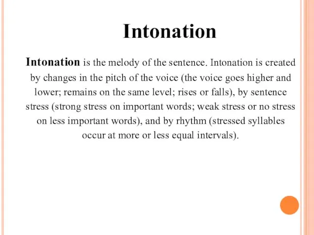 Intonation