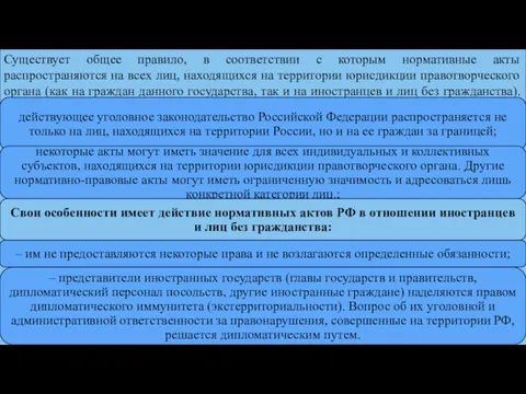 Существует общее правило, в соответствии с которым нормативные акты распространяются