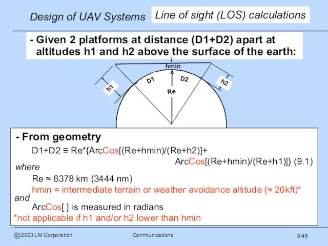 - Given 2 platforms at distance (D1+D2) apart at altitudes