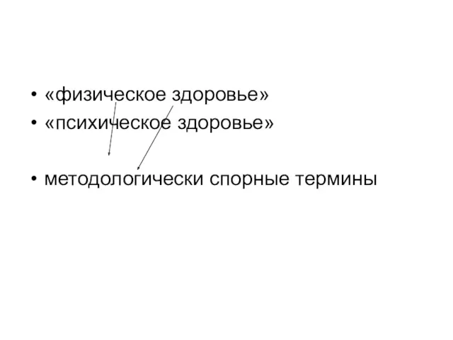 «физическое здоровье» «психическое здоровье» методологически спорные термины