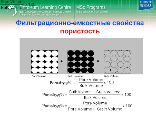 Фильтрационно-емкостные свойства пористость Porosity,φ% = Porosity,φ% = Porosity,φ% = Porosity,φ% =