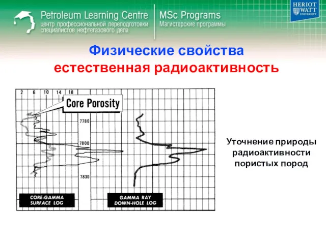 Физические свойства естественная радиоактивность Уточнение природы радиоактивности пористых пород