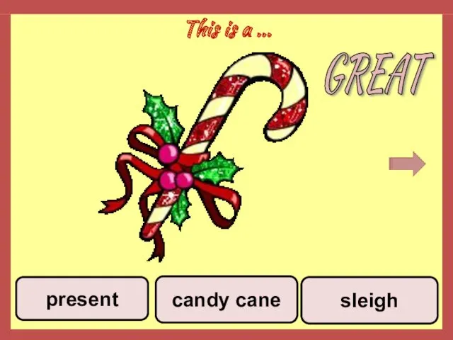 This is a ... sleigh candy cane present GREAT