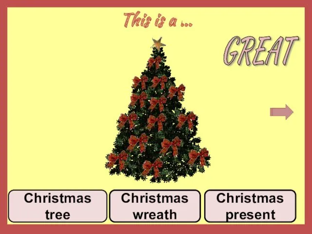 This is a … Christmas wreath Christmas tree Christmas present GREAT