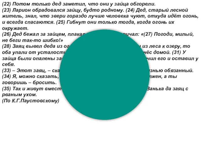 (22) Потом только дед заметил, что они у зайца обгорели.