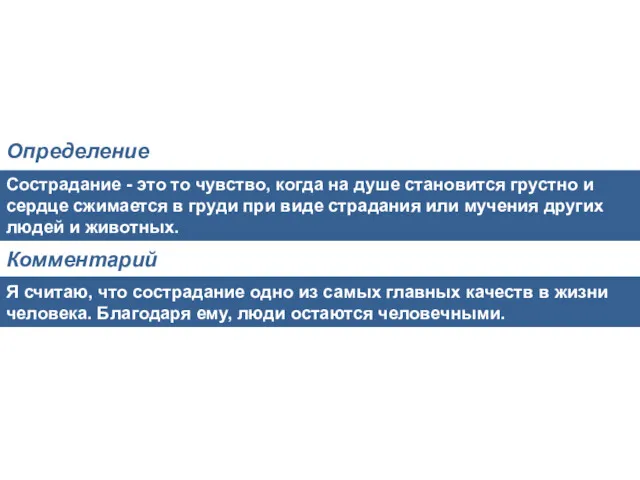 Сострадание - это то чувство, когда на душе становится грустно